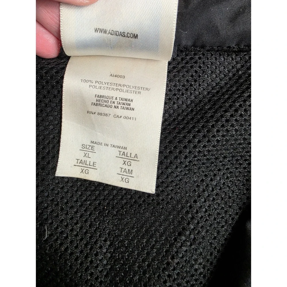 Vintage Adidas Windbreaker Jacket Mens XL Black Saints Golf Full Zip Y2K